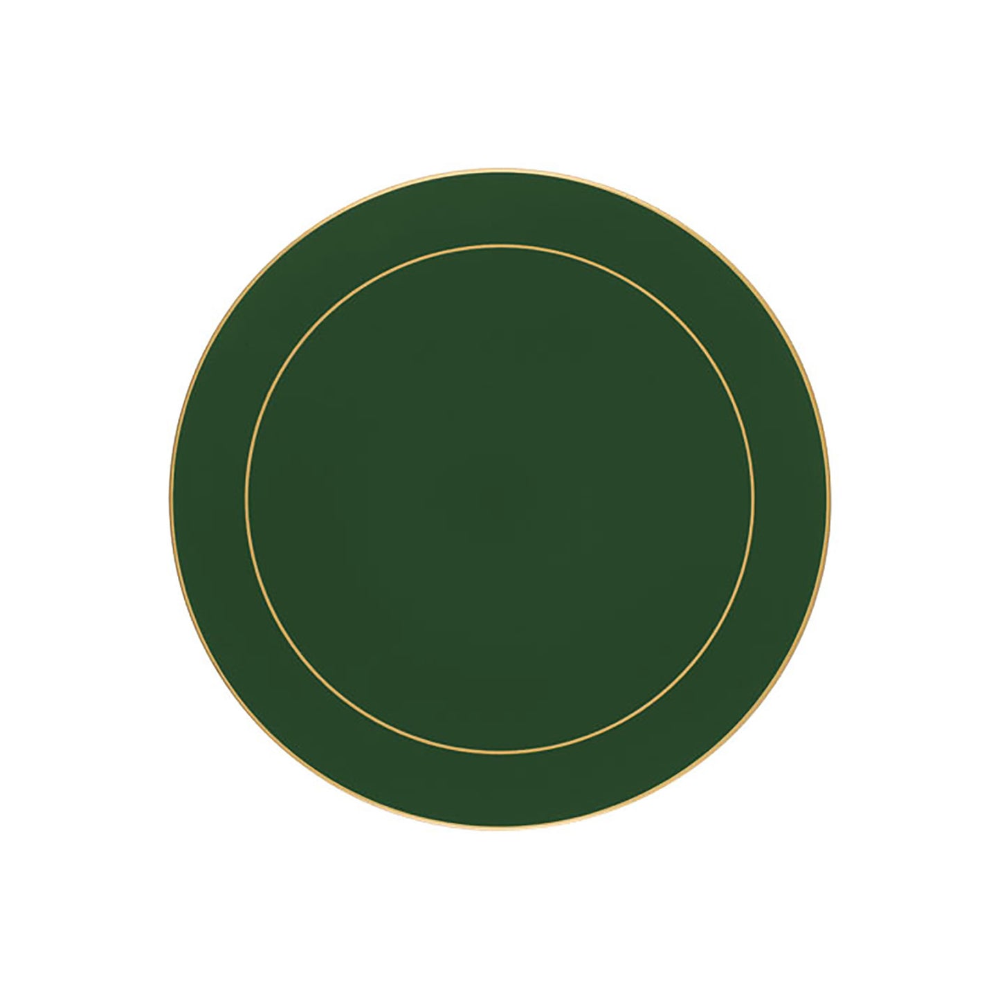 Bottle Green Screened Round Placemats