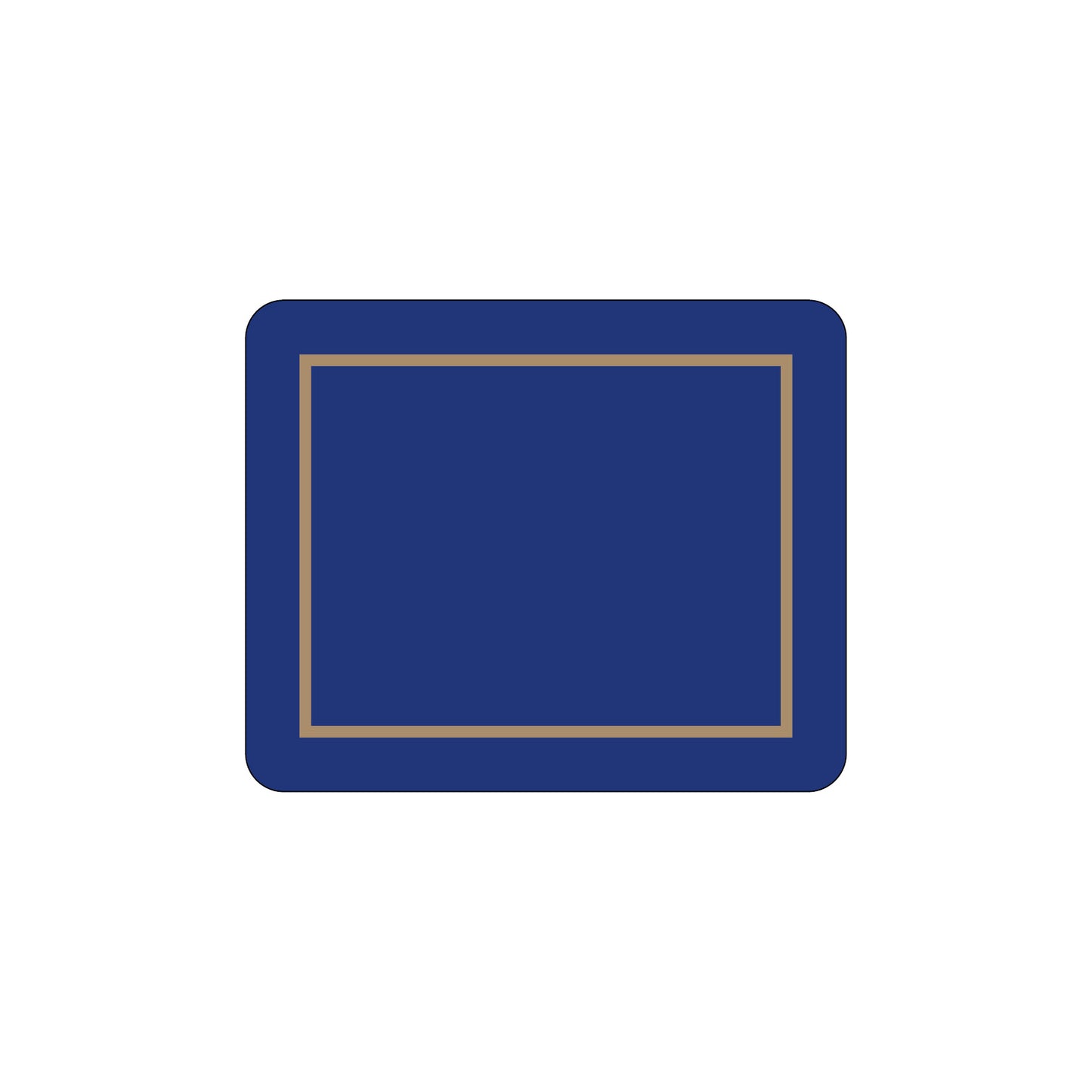 Melamine Coasters Blue with Gold Frameline