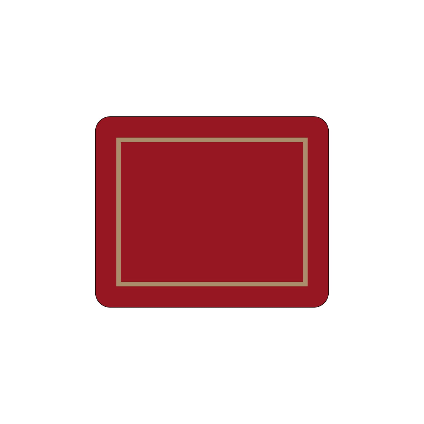 Melamine Coasters Red with Gold Frameline