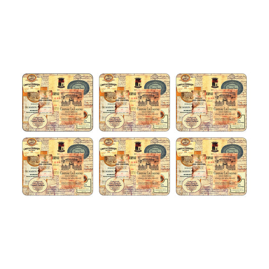 Melamine Coasters Chateau Labels
