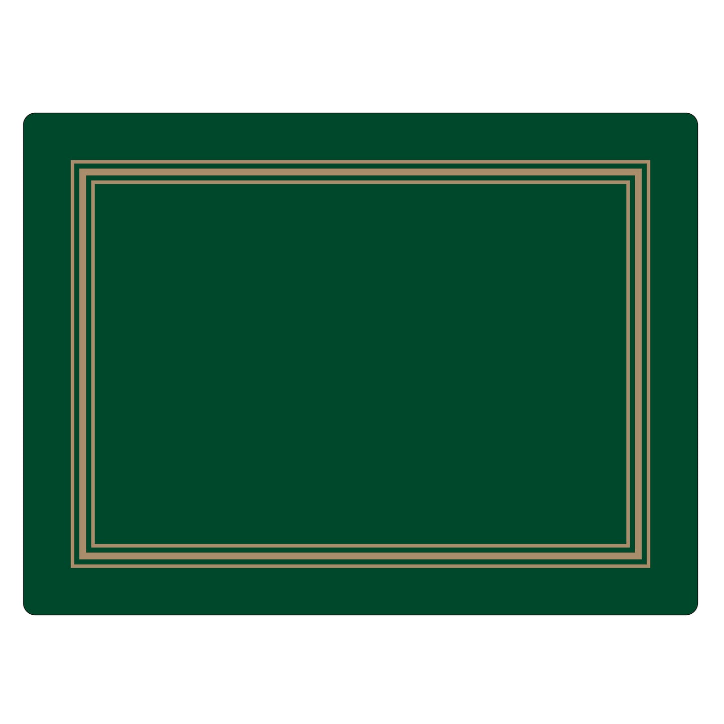 Melamine Continental Placemats Green with Gold Frameline