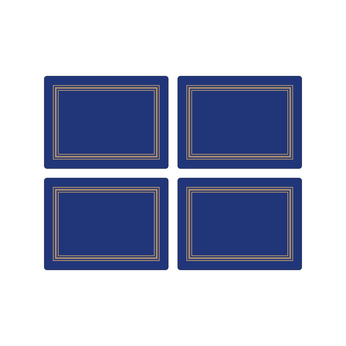 Melamine Placemats Blue with Gold Frameline