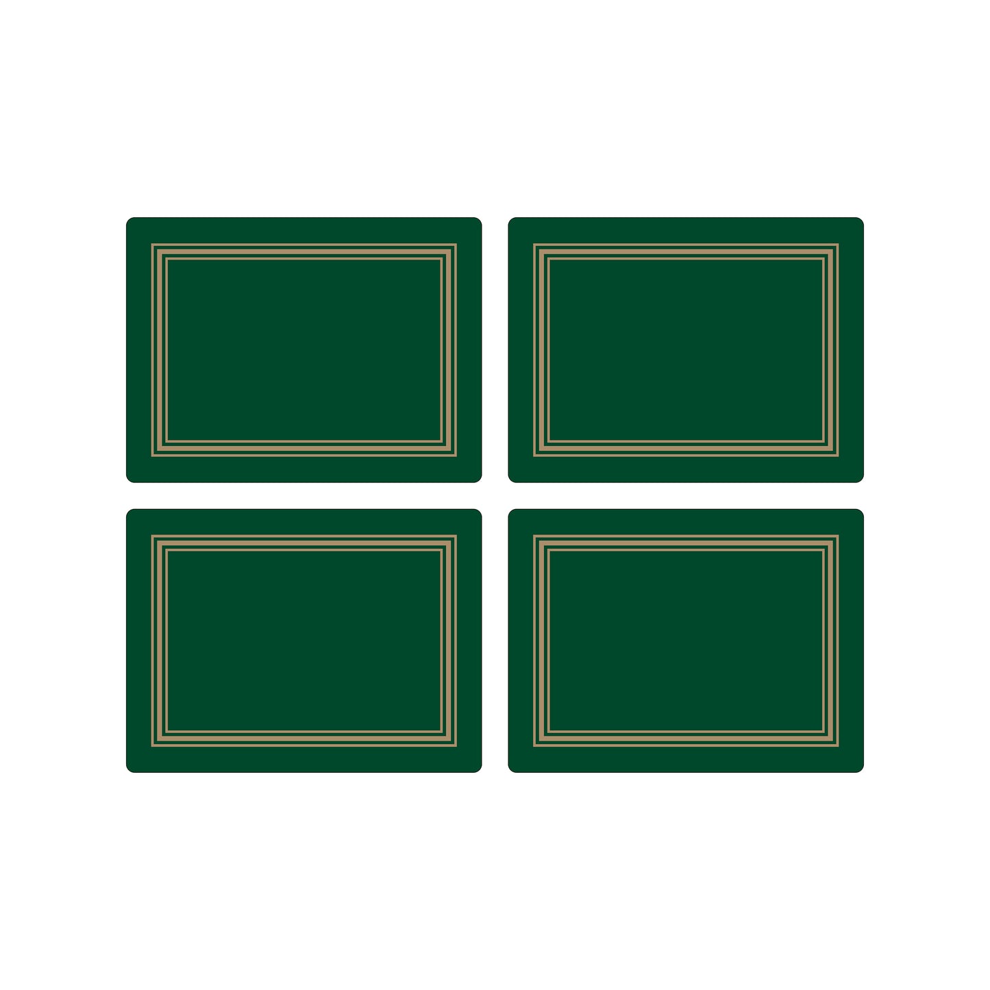 Melamine Placemats Green with Gold Frameline