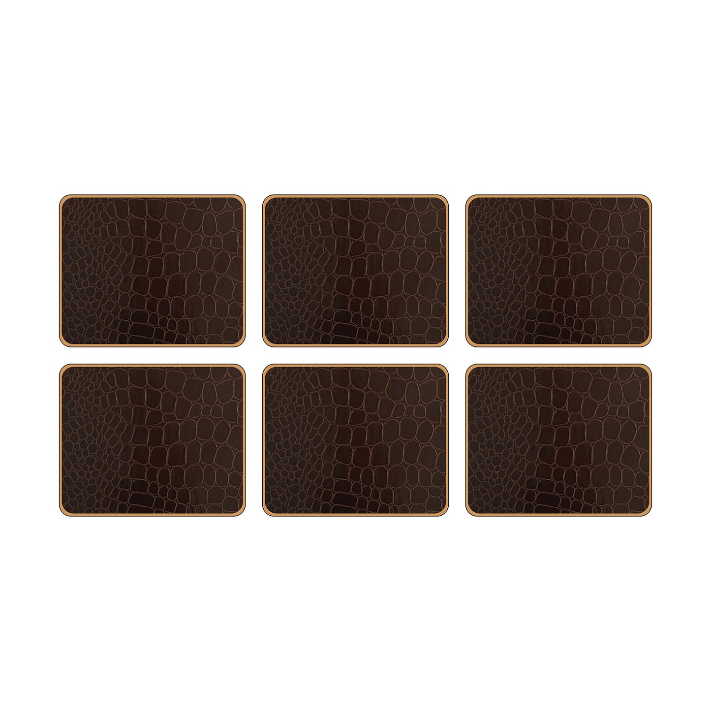 Texture Coasters Croc Brown