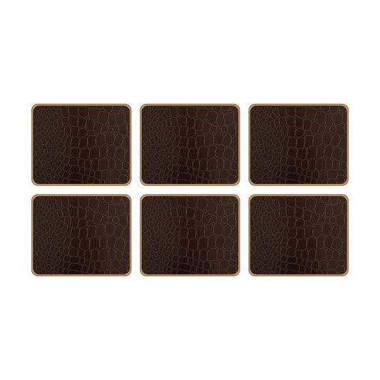 Texture Coasters Croc Brown