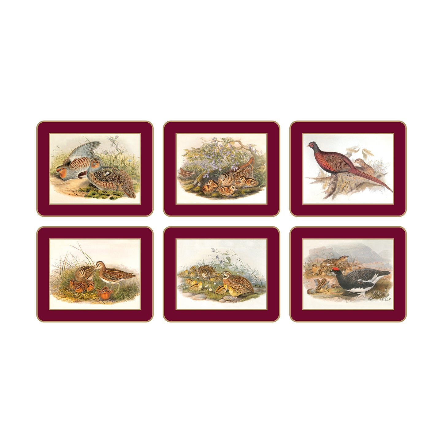 Traditional Coasters Gould Game Birds