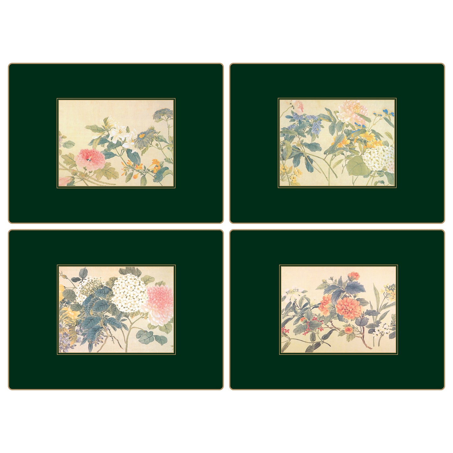 Traditional Continental Placemats Chinese Flowers