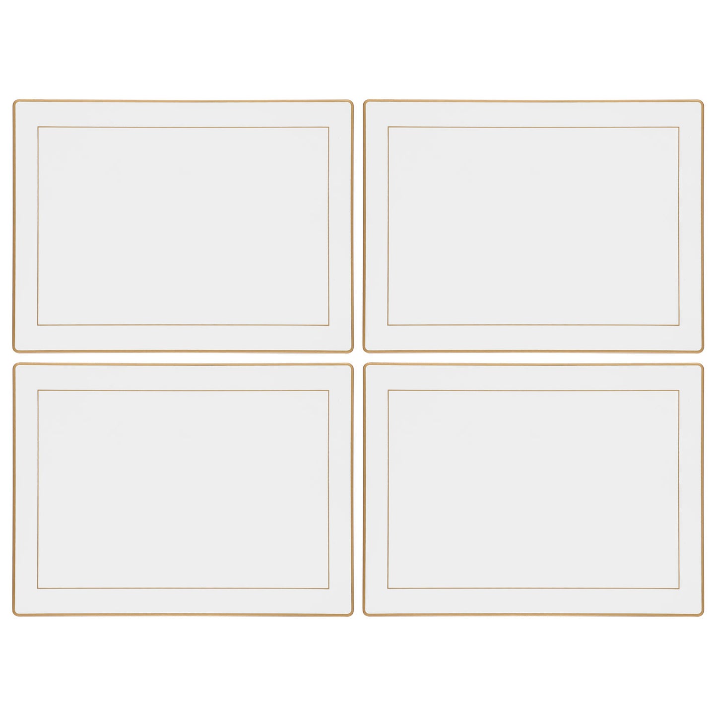White Screened Continental Placemats