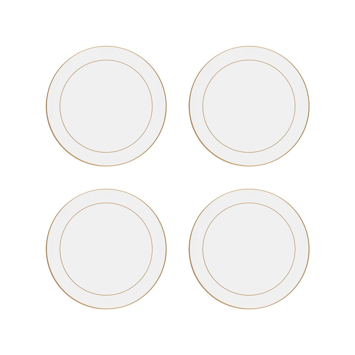 White Screened Round Placemats