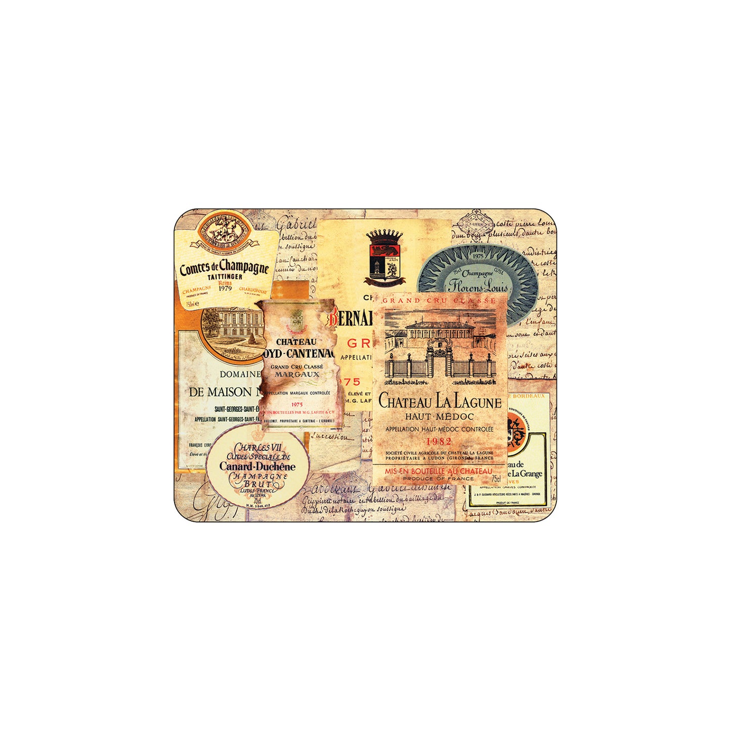 Melamine Coasters Chateau Labels