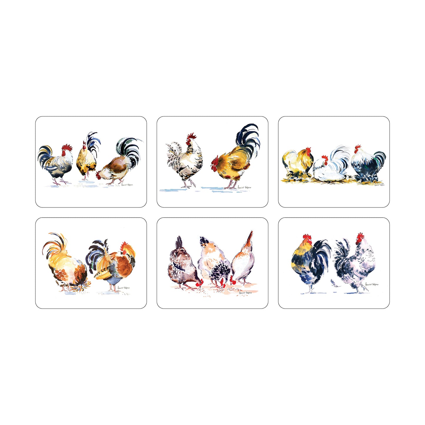 Melamine Coasters Chicken Groups