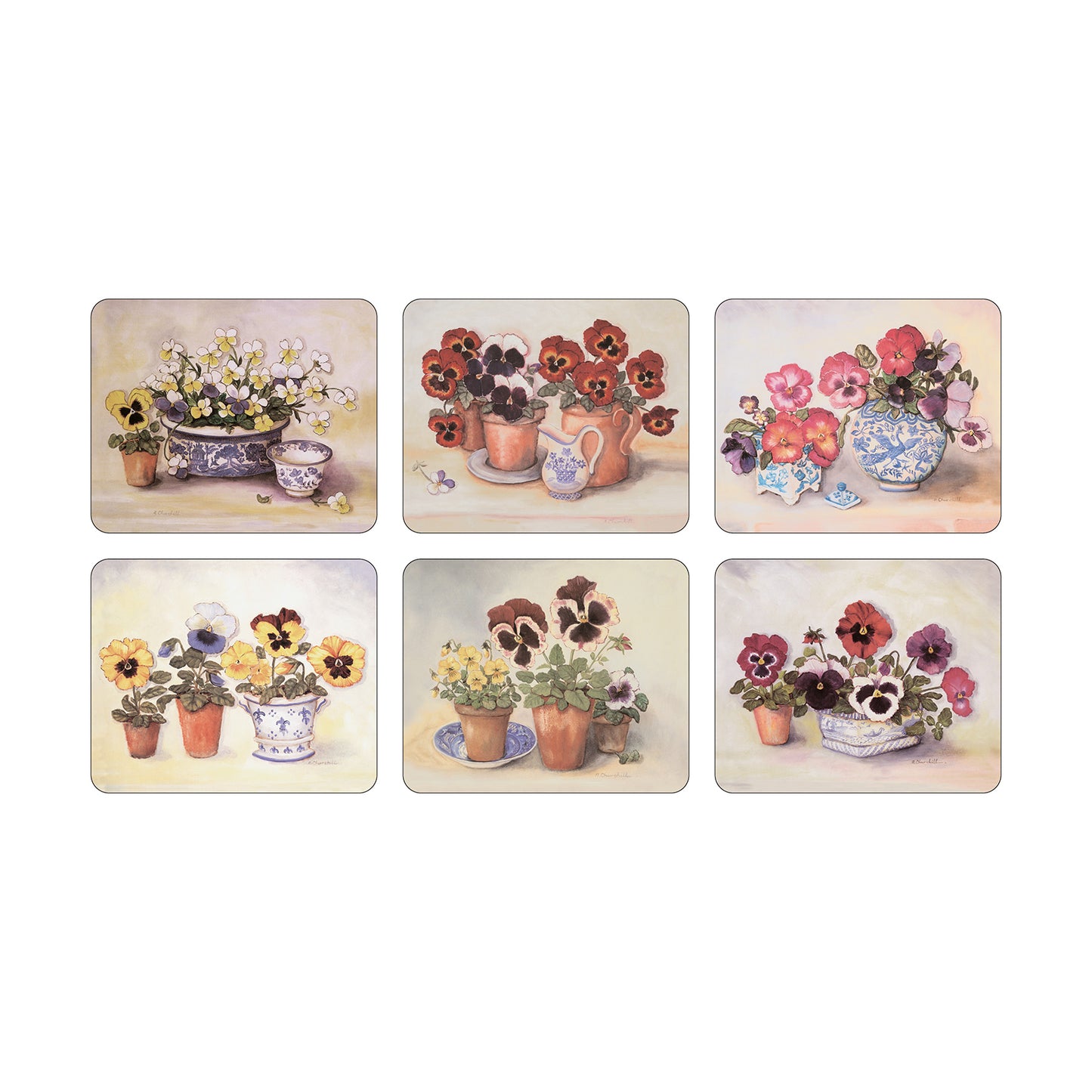Melamine Coasters Pansies & Violas