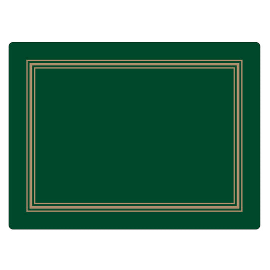 Melamine Continental Placemats Green with Gold Frameline