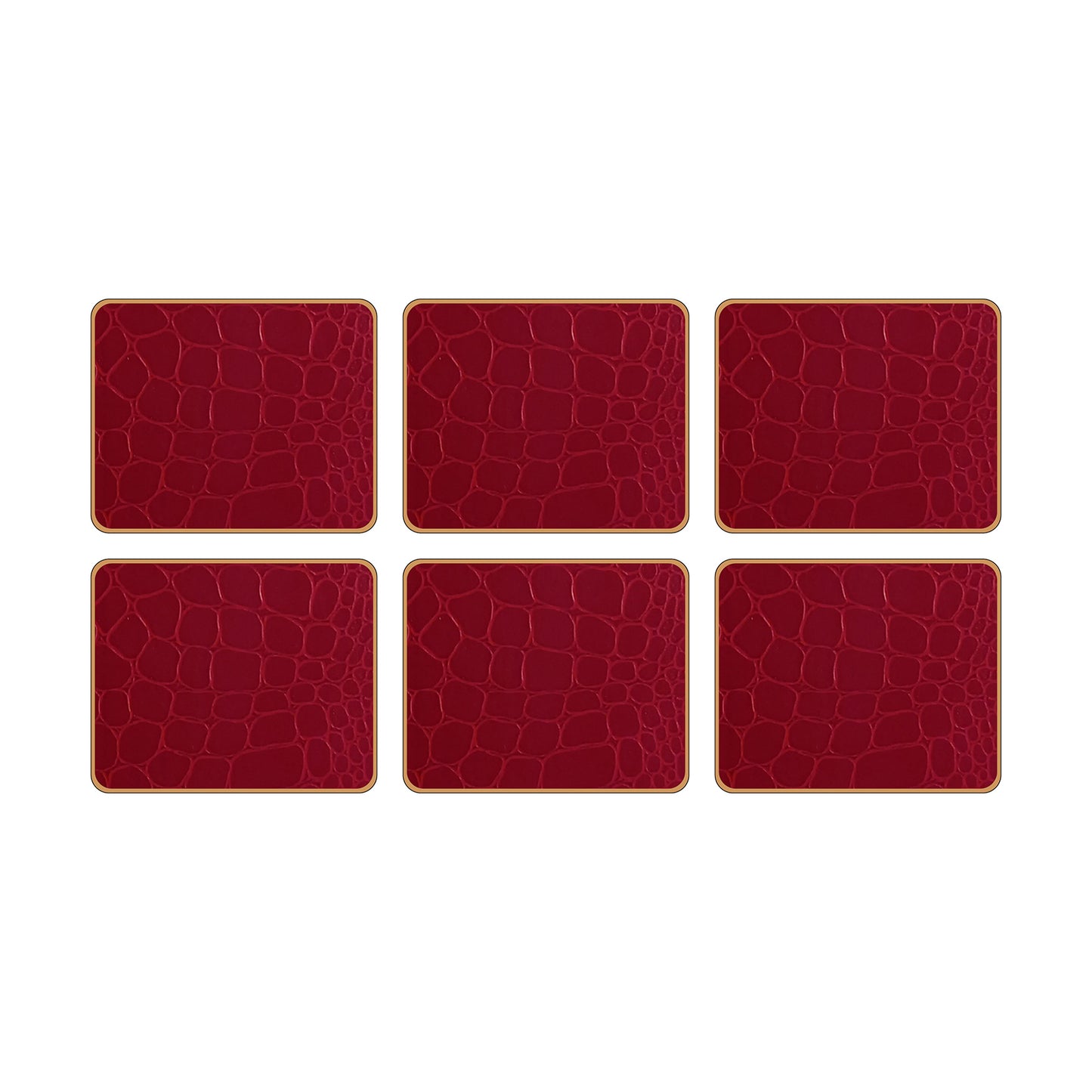 Texture Coasters Croc Burgundy