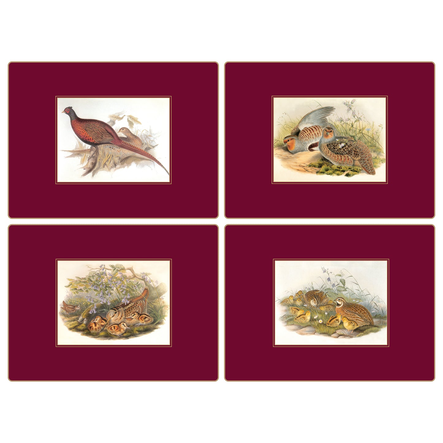 Traditional Continental Placemats Gould Game Birds